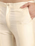 Men's Cream Viscose Rayon Kurta With Pant Style Pyjama Set